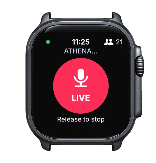 ATHENA Connect on Apple Watch: live
